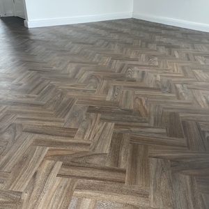 Dark Brown Herringbone LVT