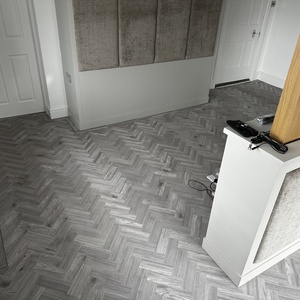 SilverWhite Herringbone Flooring
