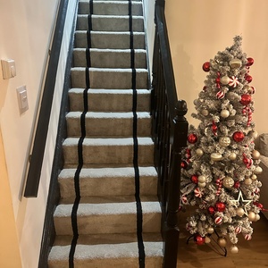 Stairs carpet with black border 